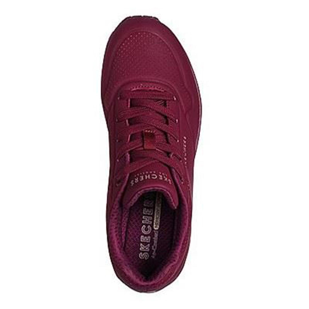 Women's Wide Fit Skechers 73690 Uno Stand On Air Sports Trainers - Plum in Plum - Image 5