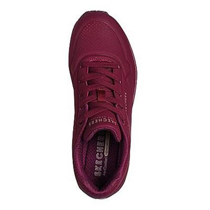 Women's Wide Fit Skechers 73690 Uno Stand On Air Sports Trainers - Plum in Plum - Image 1