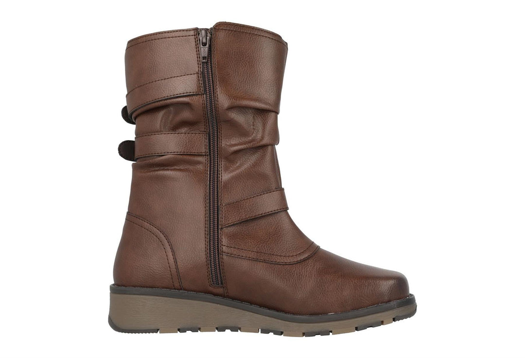 Women's Wide Fit DB Muntjac Boots in Black Smooth Synthetic - Image 9