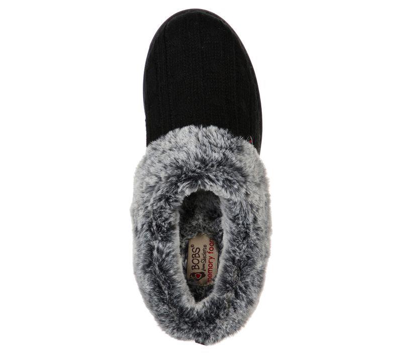 Womens Wide Fit Skechers Keepsakes Ice Angel Mule Slippers - Black in Black - Image 5