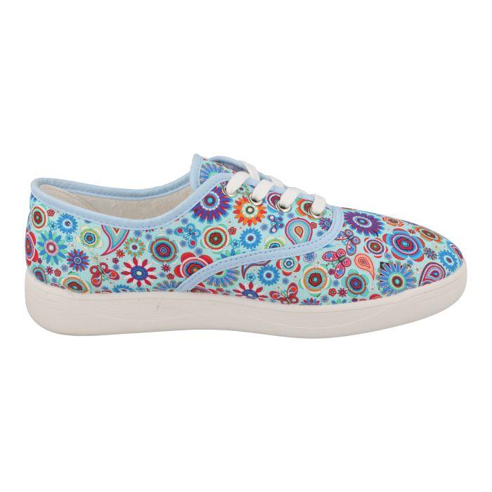 Women's Wide Fit DB Charlie Canvas Shoes in Red Textile - Image 9