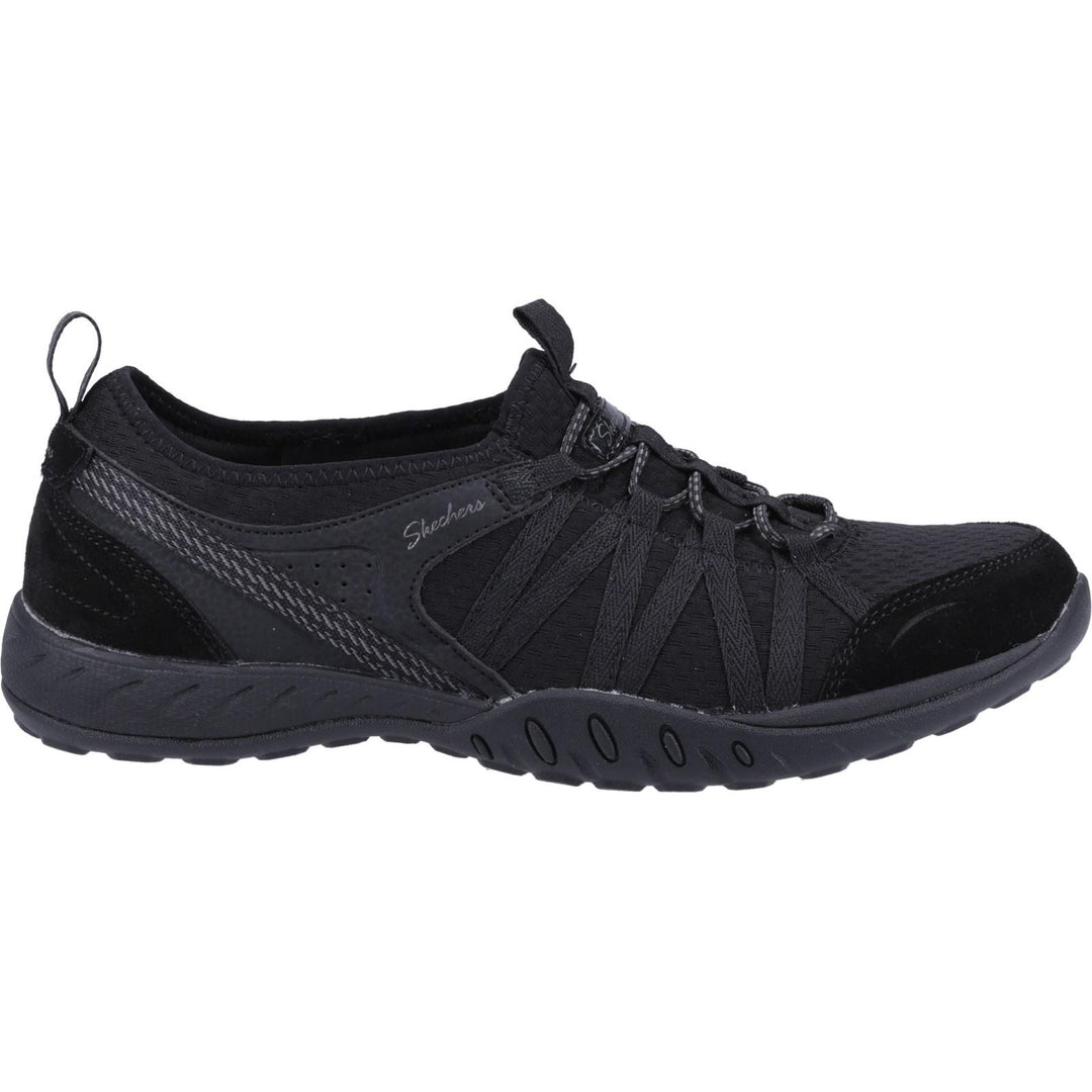 Women's Relaxed Fit Skechers 100561 Breathe Easy Rugged Shoes in Black - Image 2
