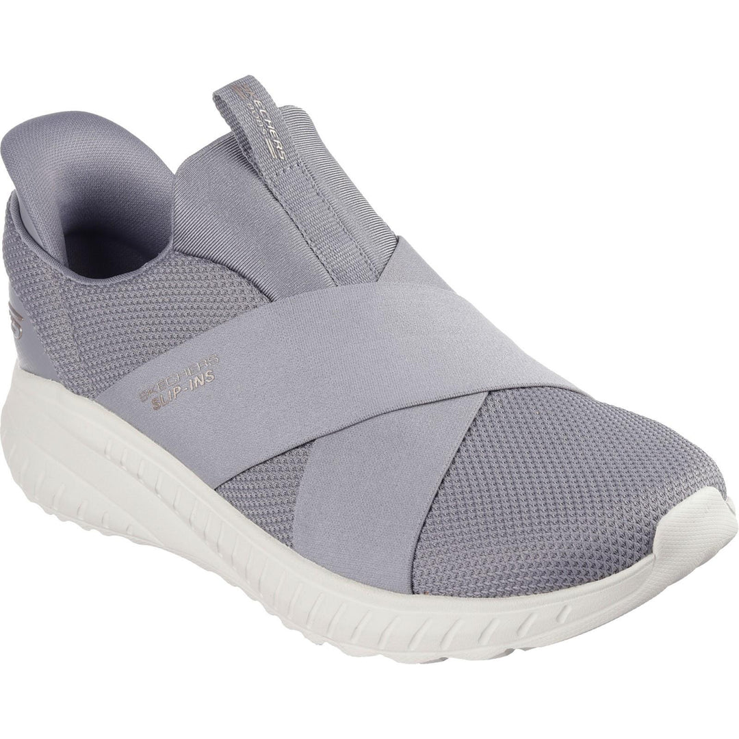 Women's Wide Fit Skechers 117505 Slip-ins Bobs Sport Squad Chaos Trainers in Grey - Image 8