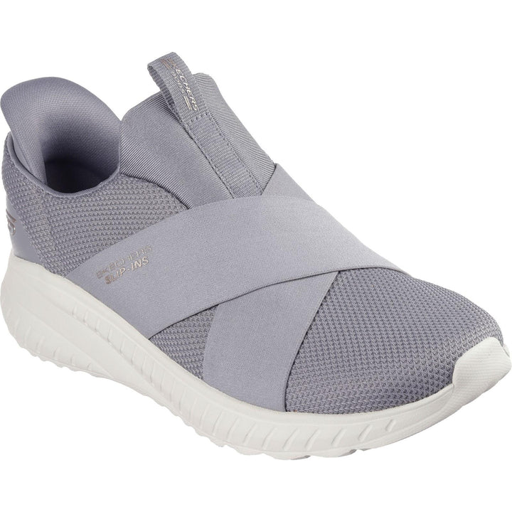 Women's Wide Fit Skechers 117505 Slip-ins Bobs Sport Squad Chaos Trainers in Grey - Image 1