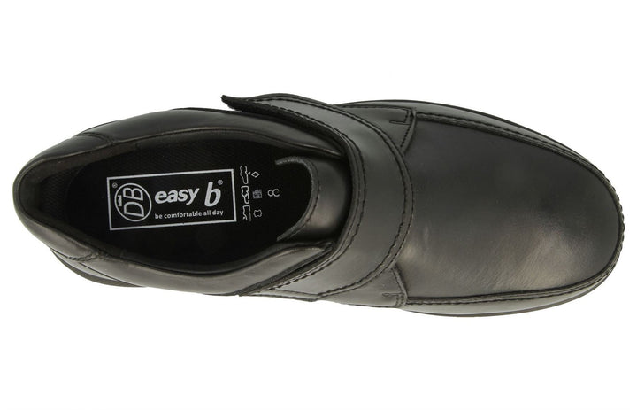 Mens Wide Fit DB Havant 2 Shoes in Black Leather - Image 1