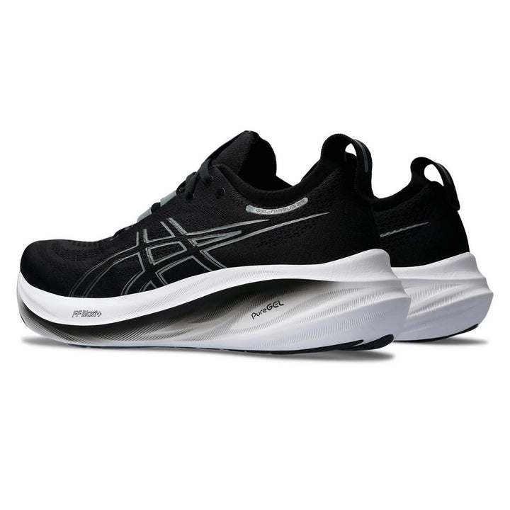Men's Wide Fit Asics Gel Nimbus 26 Running Trainers in Black/Graphite Grey - Image 1