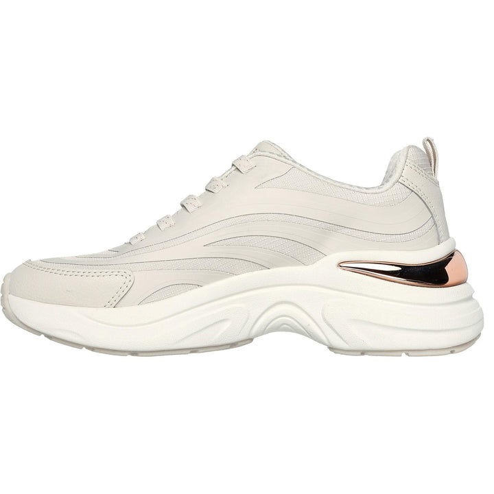 Women's Wide Fit Skechers 177575 Hazel Step N Flow Trainers in White - Image 1
