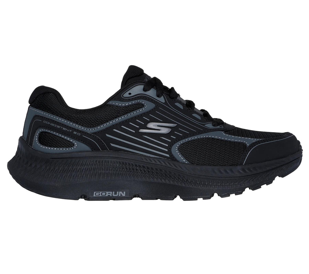 Men's Wide Fit Skechers 220866WW Go Run Consistent 2.0 Running Trainers - Goga Mat in Black - Image 2