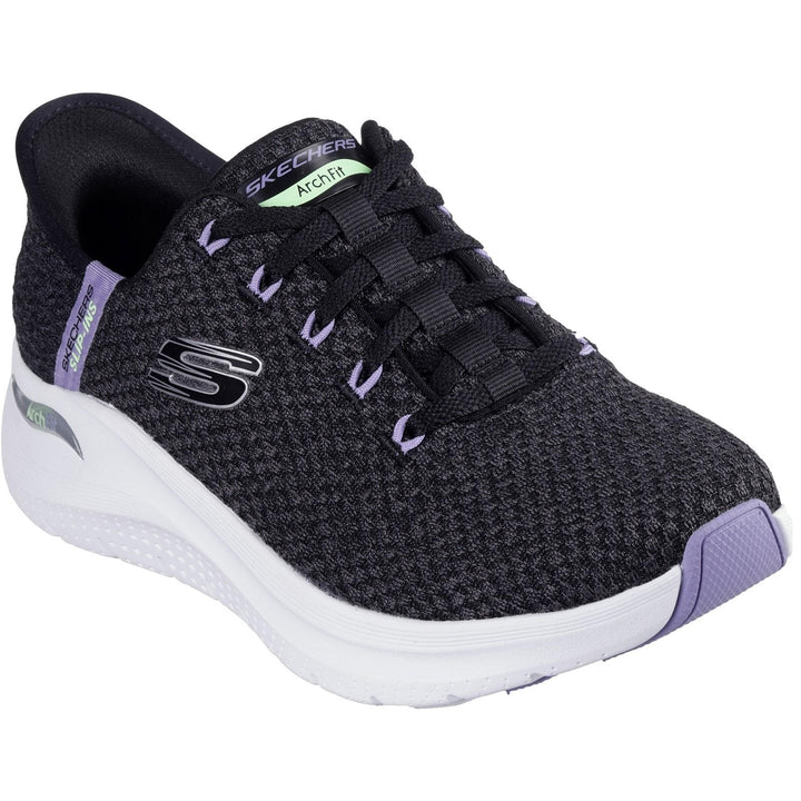 Women's Wide Fit Skechers 150322 Slip-ins Arch Fit 2.0 Trainers in Black/Multi - Image 1