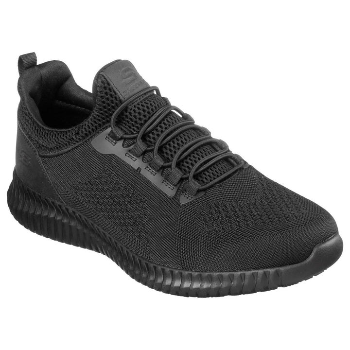 Men's Wide Fit Skechers 77188EC Cessnock Occupational Trainers - Black in Black - Image 1