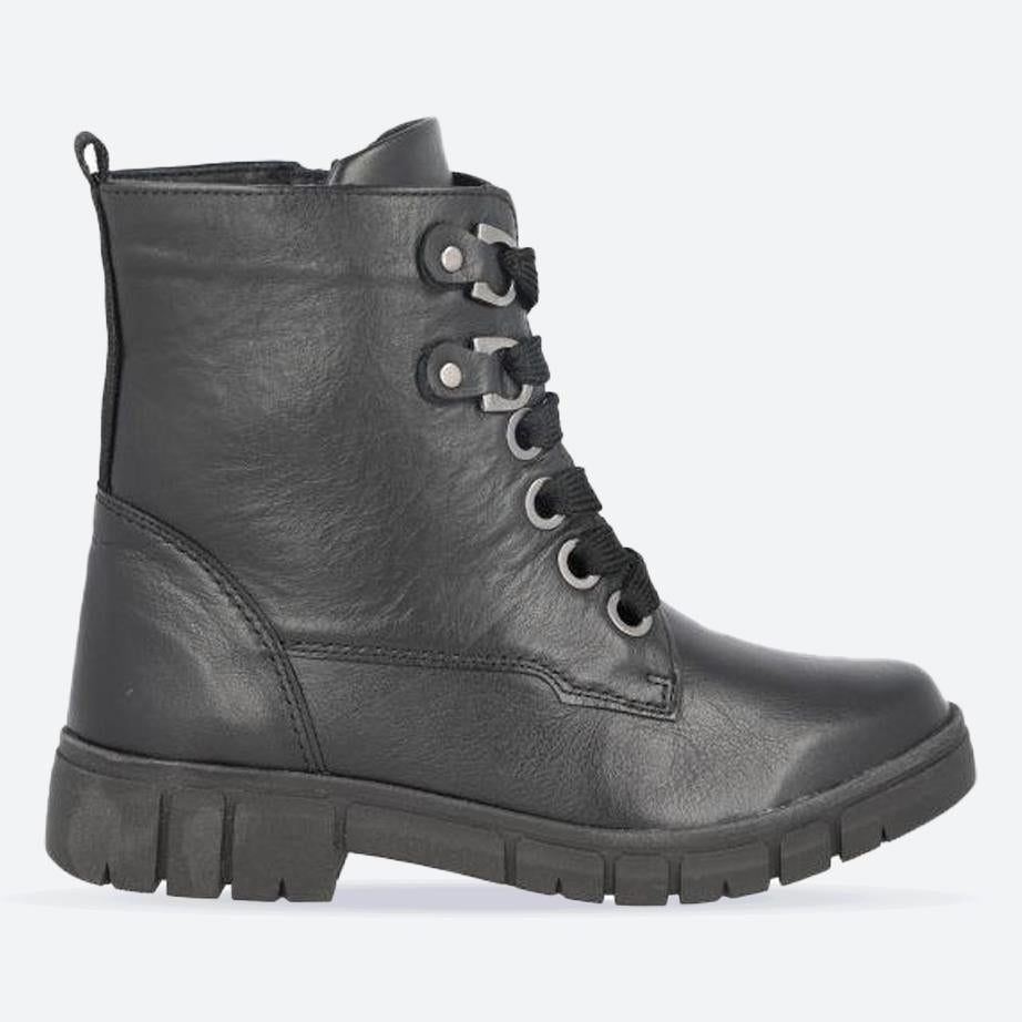 Women's Wide Fit DB Ampthill Water Resistant Boots in Black Leather - Image 1