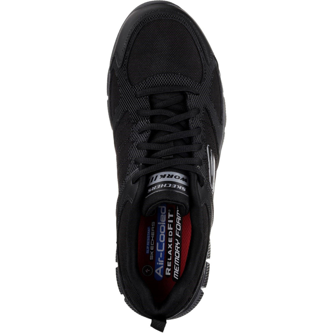 Men's Wide Fit Skechers 77152EC Telphin Sanphet Slip Resistant Trainers in Black - Image 4