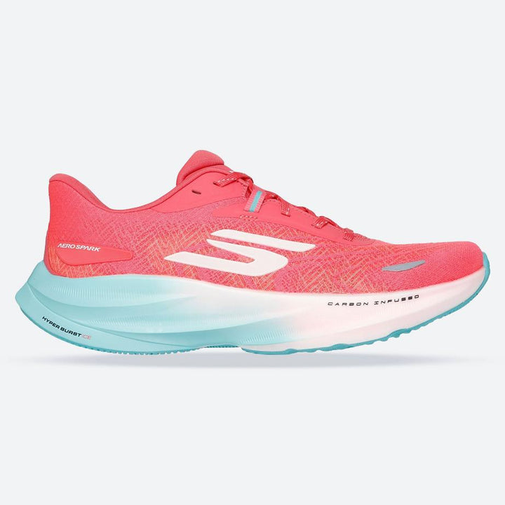 Women's Wide Fit Skechers 172200 Aero Spark Trainers in Coral - Image 1