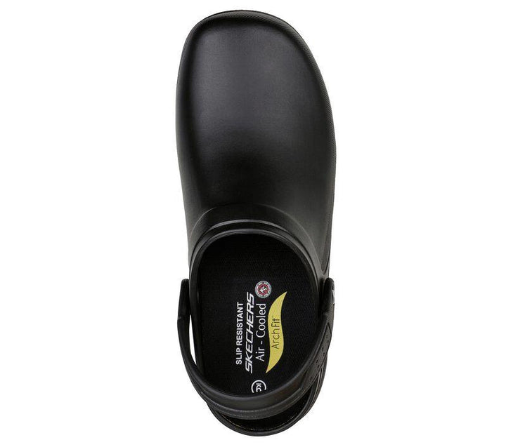 Men's Wide Fit Skechers 200092 Riverbound Sr Clog Shoes in Black - Image 1
