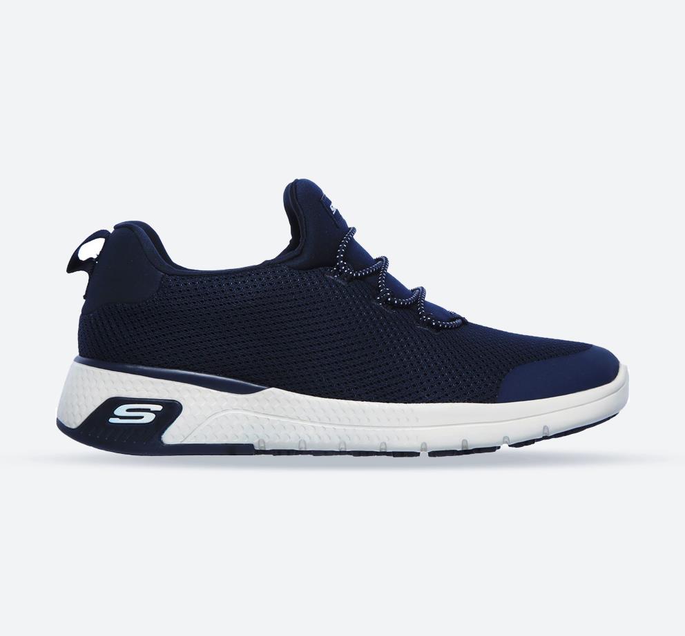 Women's Wide Fit Skechers 77281EC Marsing Waiola SR Safety Trainers in Navy - Image 1