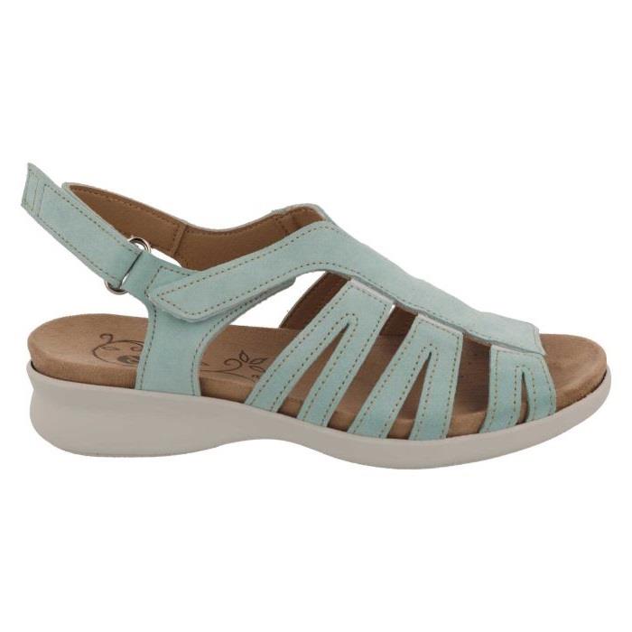 Women's Wide Fit DB Treasure Sandals in Sky Blue Leather - Image 1