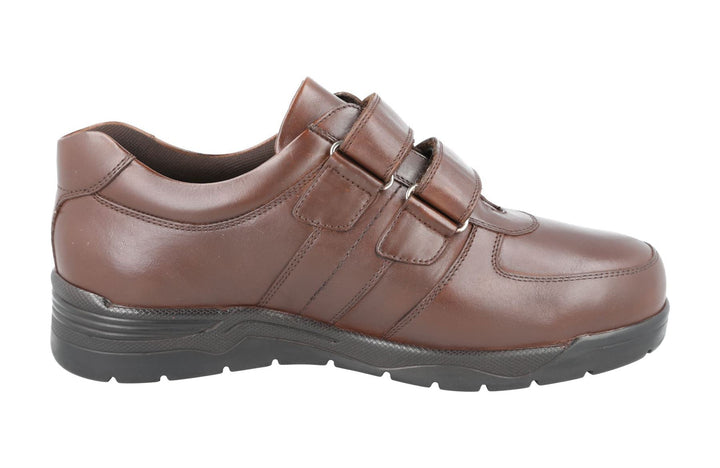 Men's Wide Fit DB Kevin Shoes in Black Leather - Image 1