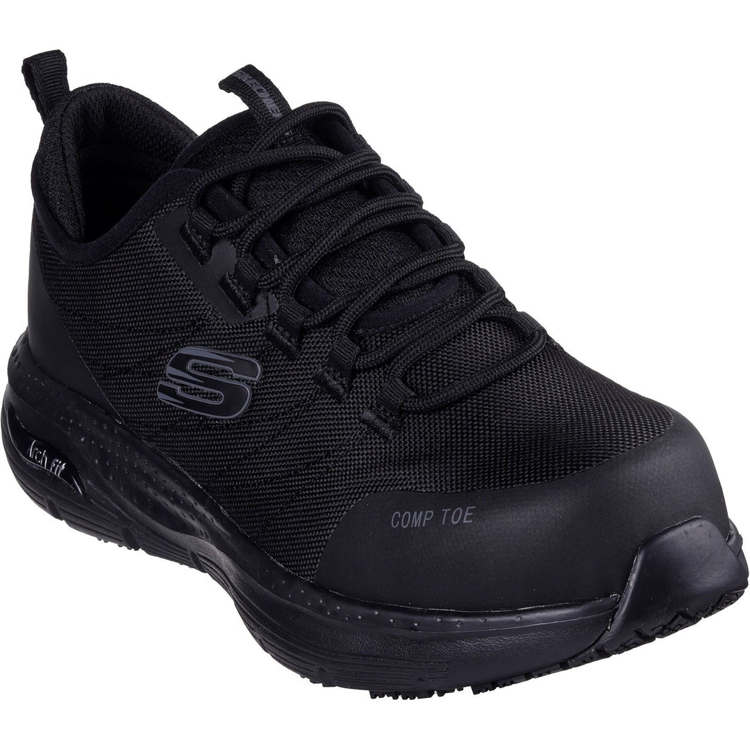 Women's Wide Fit Skechers 108075EC Arch Fit Sr Ebinal Safety Trainers in Black - Image 3