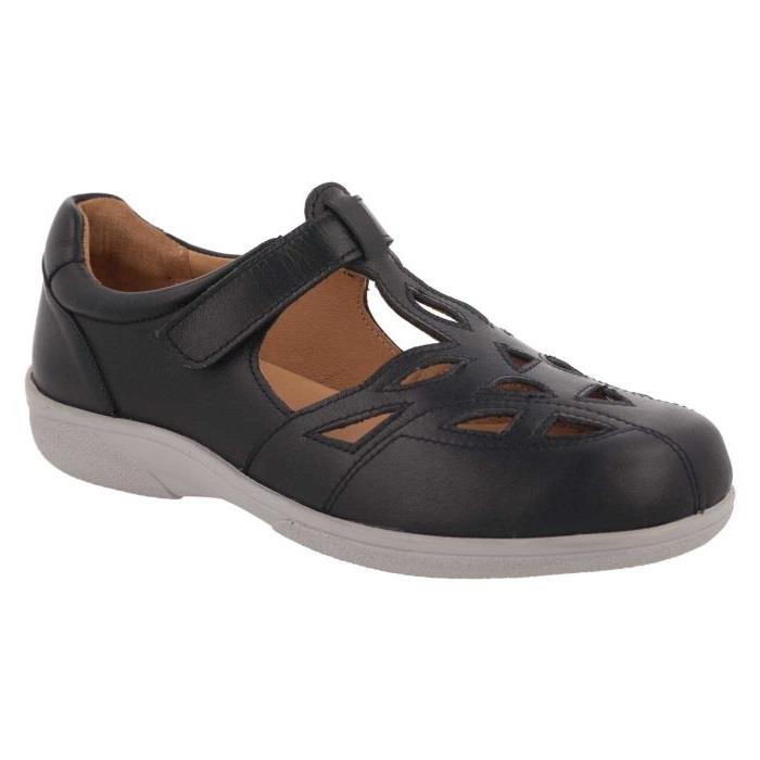 Women's Wide Fit DB Ayla Shoes in Navy Leather - Image 1
