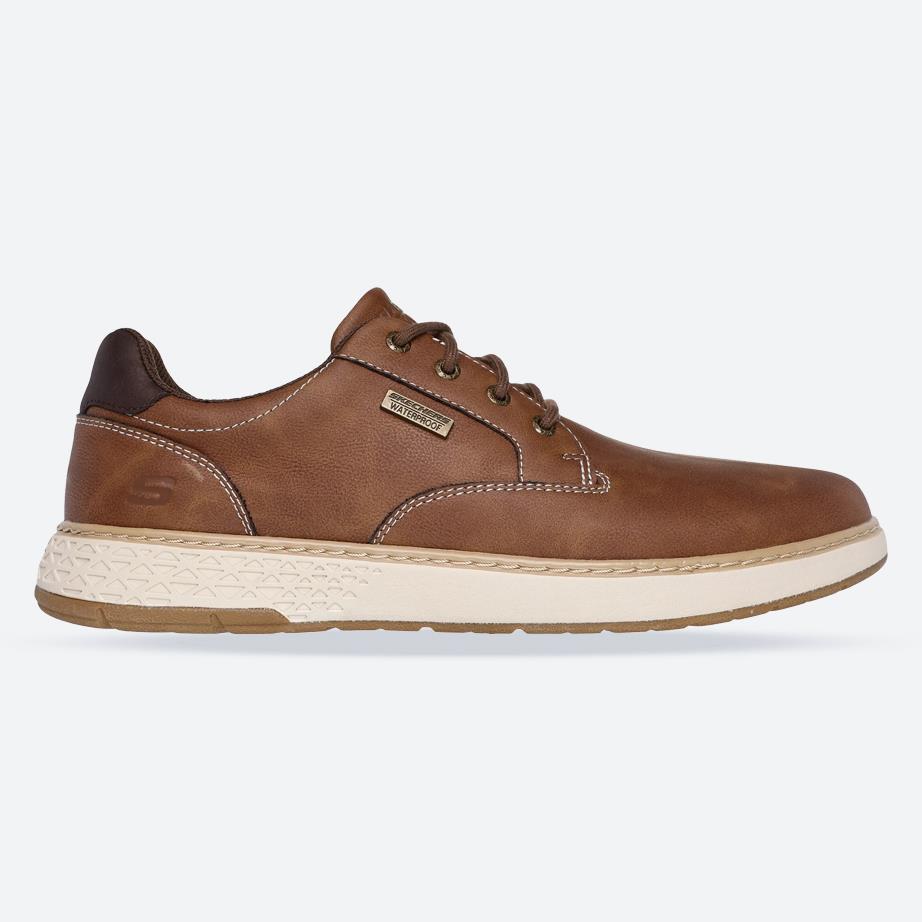 Men's Relaxed Fit Skechers 205234 Garlan Pryor Trainers Waterproof in Brown - Image 1