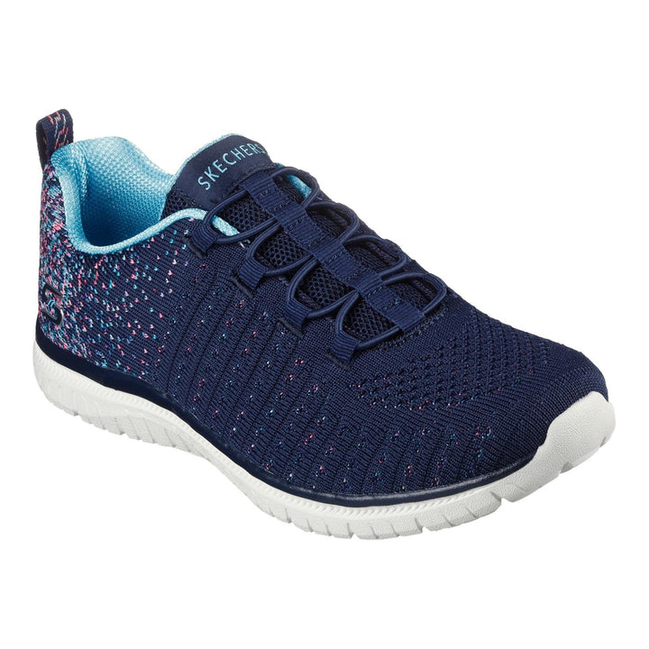 Women's Wide Fit Skechers 104411 Virtue Slip On Shoes in Black/Pink - Image 1