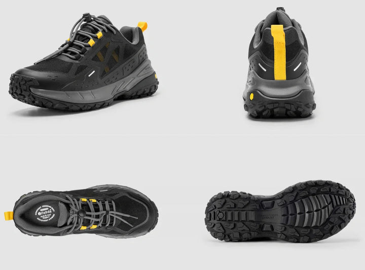 Men's Wide Fit Fitville Creekcross V1 Waterproof Hiking Trainers in Black/Grey - Image 1