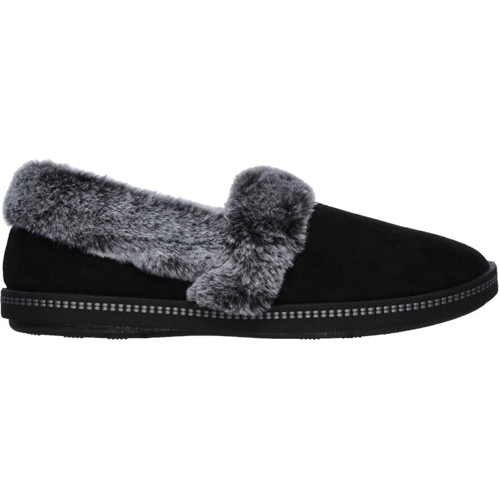 Women's Wide Fit Skechers 32777 Cozy Campfire Team Toasty Slippers in Black - Image 1