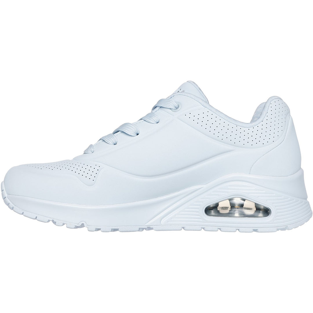 Women's Wide Fit Skechers 73690 Uno - Stand On Air Walking Street Wear Trainers - Light Denim in Light Denim - Image 4