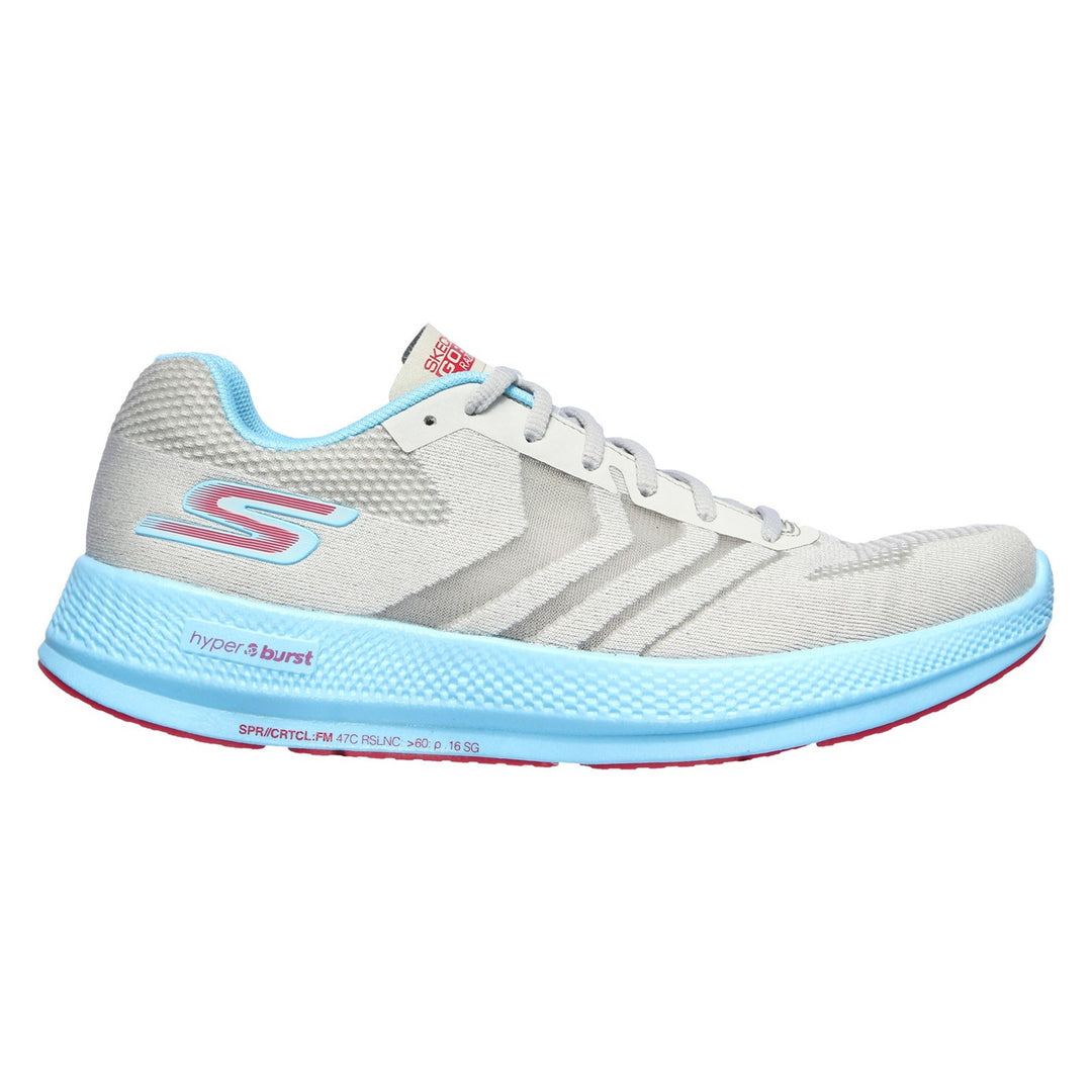 Women's Wide Fit Skechers 130001  Go Run Razor + Sports Trainers - Grey/Aqua/Pink in Grey/Aqua/Pink - Image 2