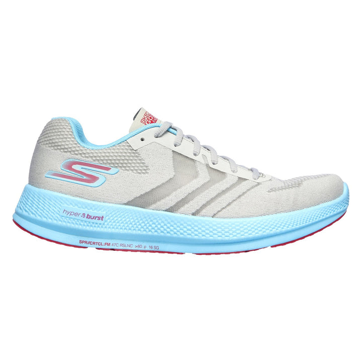 Women's Wide Fit Skechers 130001  Go Run Razor + Sports Trainers - Grey/Aqua/Pink in Grey/Aqua/Pink - Image 1