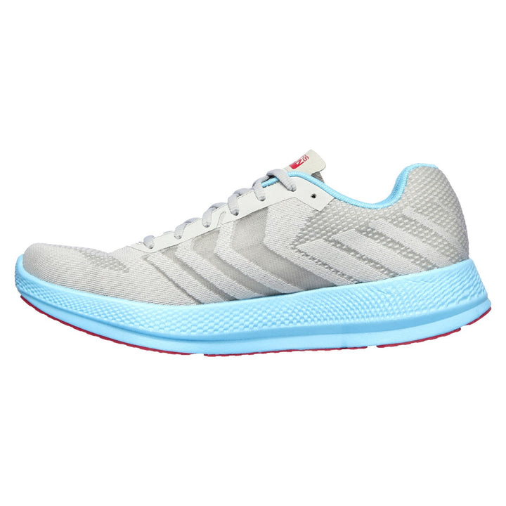 Women's Wide Fit Skechers 130001  Go Run Razor + Sports Trainers - Grey/Aqua/Pink in Grey/Aqua/Pink - Image 1
