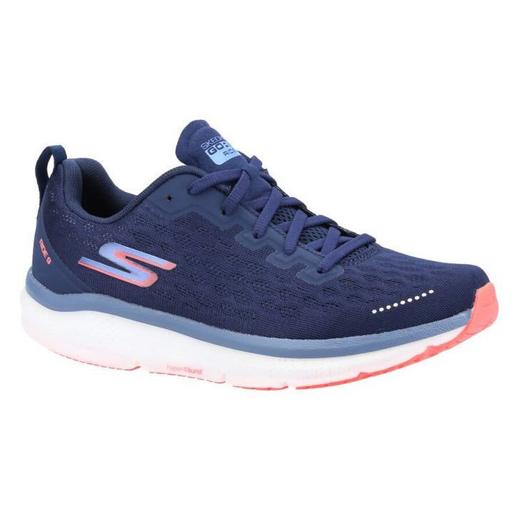 Women's Wide Fit Skechers 172005 Go Run Ride 9 Trainers in Navy/Purple - Image 1