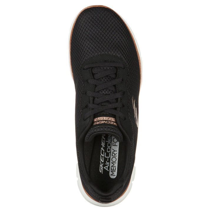 Womens Wide Fit Skechers Flex Appeal 4.0 149303 Brilliant Walking Trainers - Black/Rose Gold in Black/Rose Gold - Image 1