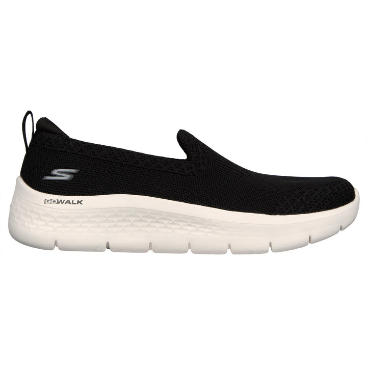 Women's Wide Fit Skechers 124957 Walk Flex Bright Trainers in Black/White - Image 1