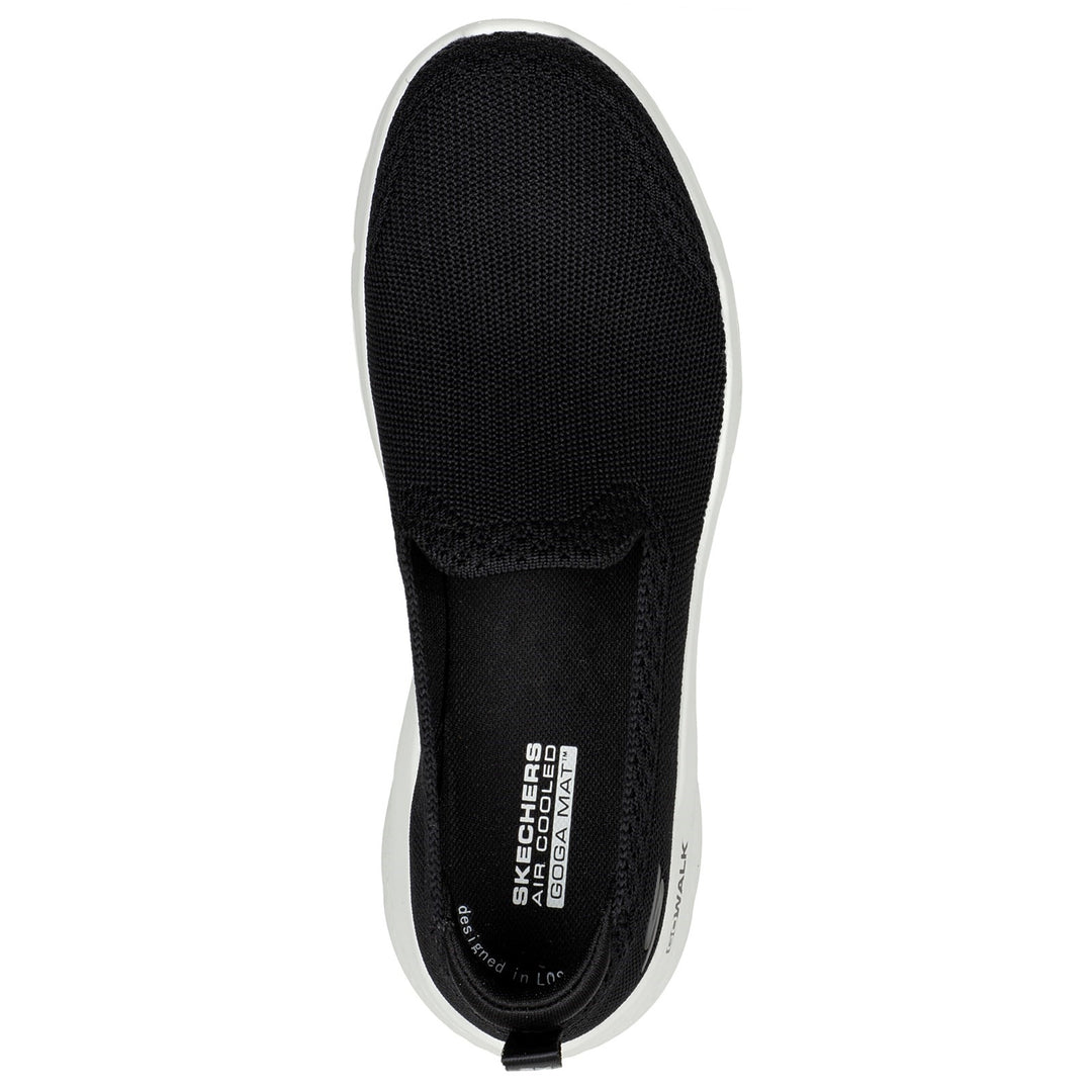 Women's Wide Fit Skechers 124957 Walk Flex Bright Trainers in Black/White - Image 5