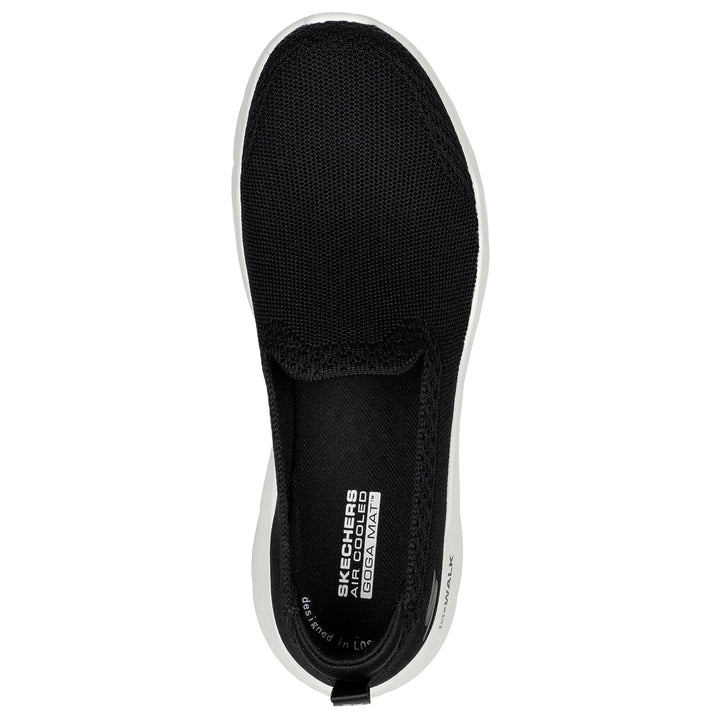 Women's Wide Fit Skechers 124957 Walk Flex Bright Trainers in Black/White - Image 1