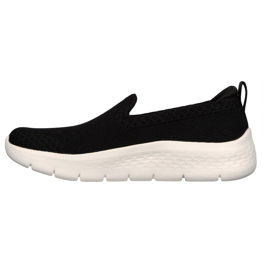 Women's Wide Fit Skechers 124957 Walk Flex Bright Trainers in Black/White - Image 4