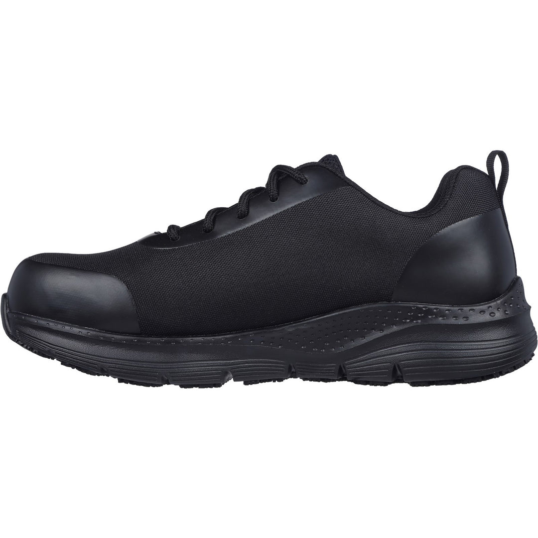 Men's Wide Fit Skechers 200086EC Arch Fit Ringstap Safety Trainers in Black - Image 4