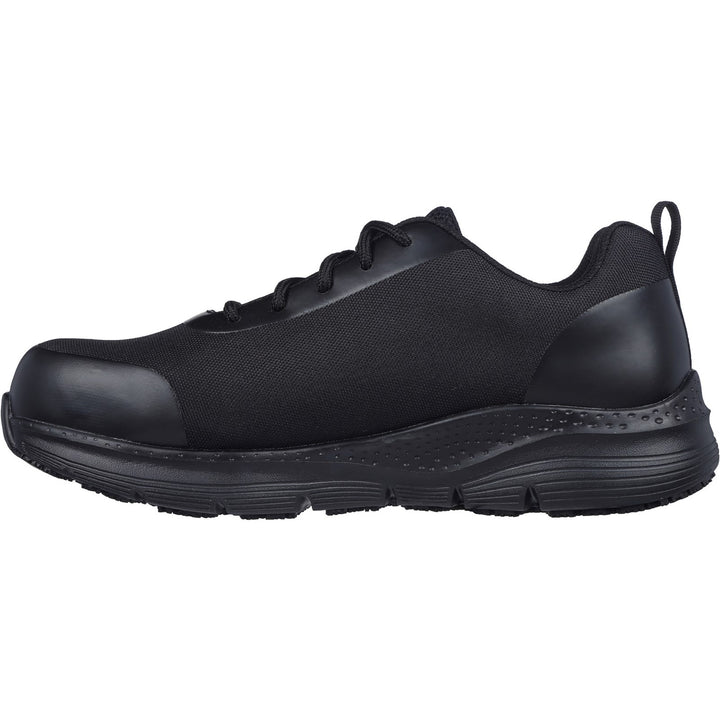 Men's Wide Fit Skechers 200086EC Arch Fit Ringstap Safety Trainers in Black - Image 1
