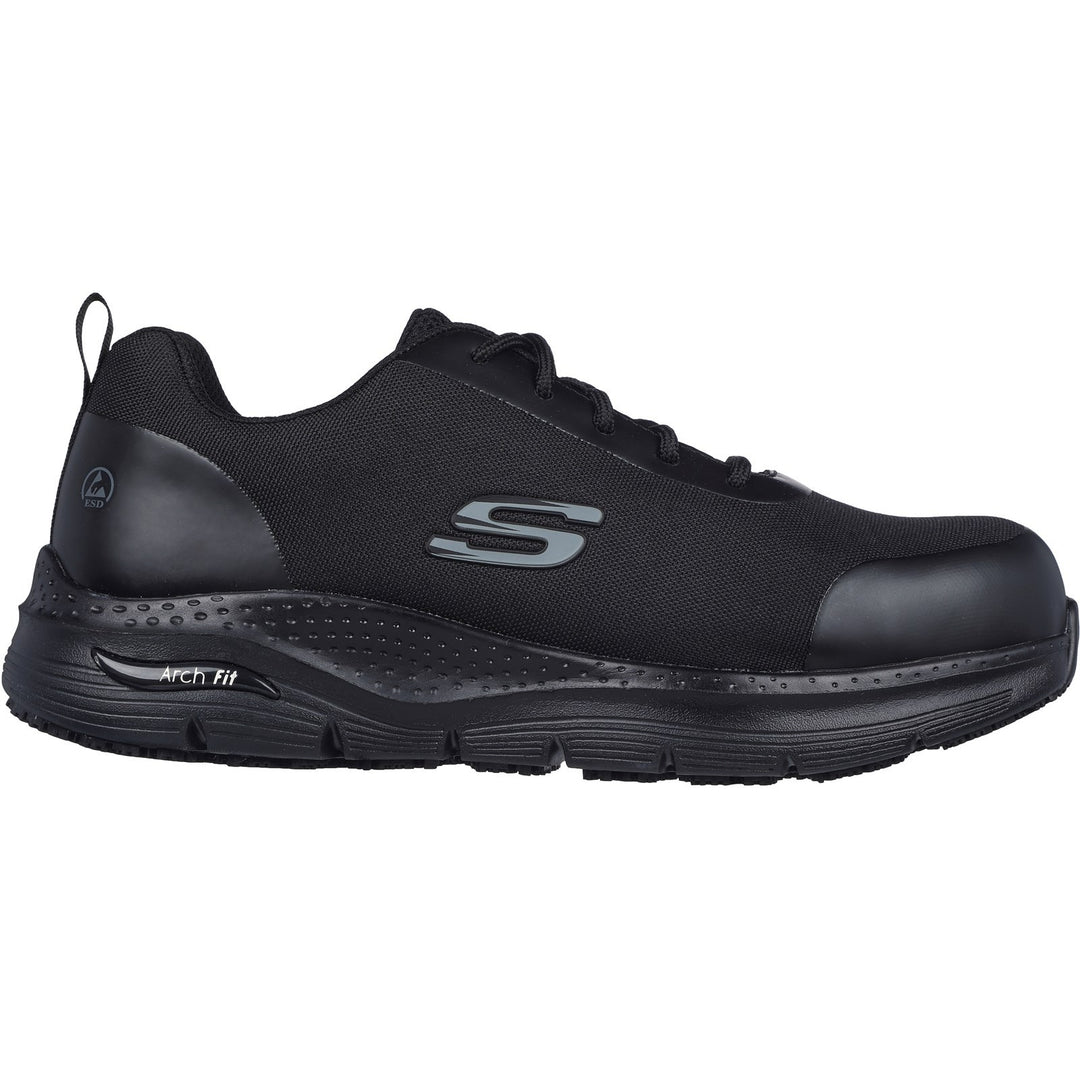 Men's Wide Fit Skechers 200086EC Arch Fit Ringstap Safety Trainers in Black - Image 2