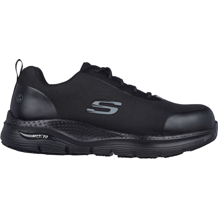 Men's Wide Fit Skechers 200086EC Arch Fit Ringstap Safety Trainers in Black - Image 1