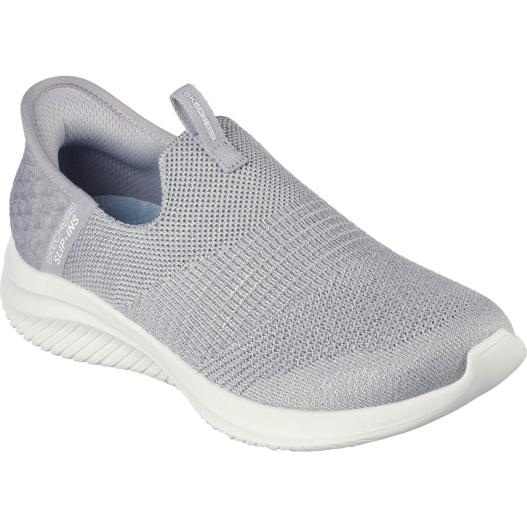 Women's Wide Fit Skechers 149709W Slip-ins Ultra Flex 3.0 Smooth Step Trainers - Light Grey in Light Grey - Image 3