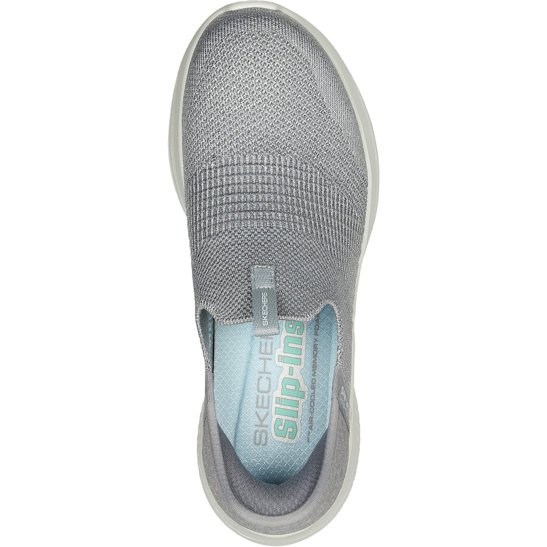 Women's Wide Fit Skechers 149709W Slip-ins Ultra Flex 3.0 Smooth Step Trainers - Light Grey in Light Grey - Image 5