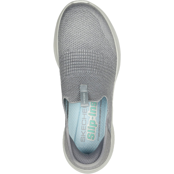 Women's Wide Fit Skechers 149709W Slip-ins Ultra Flex 3.0 Smooth Step Trainers - Light Grey in Light Grey - Image 1