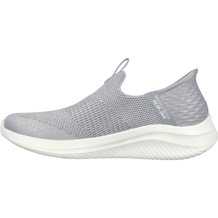 Women's Wide Fit Skechers 149709W Slip-ins Ultra Flex 3.0 Smooth Step Trainers - Light Grey in Light Grey - Image 1