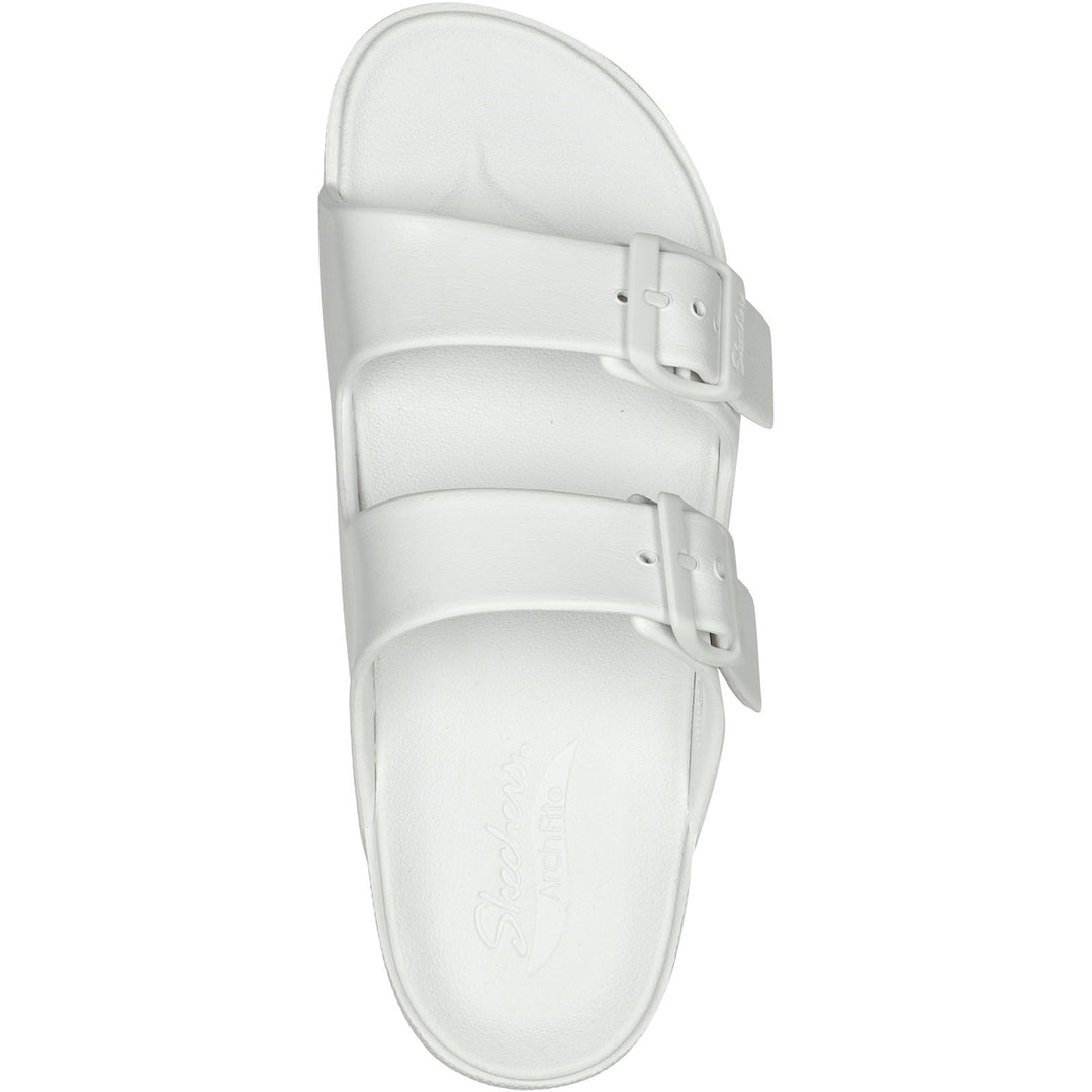 Women's Wide Fit Skechers 111590 Foamies Arch Fit Cali Breeze 2.0 Slippers in White - Image 5