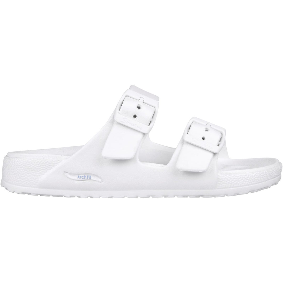 Women's Wide Fit Skechers 111590 Foamies Arch Fit Cali Breeze 2.0 Slippers in White - Image 2