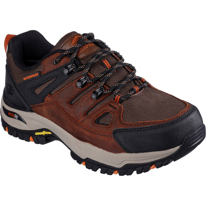 Men's Wide Fit Skechers Relaxed Fit 204630 Arch Fit Dawson Argosa Good Year Walking Trainers - Dark Brown in Dark Brown - Image 1