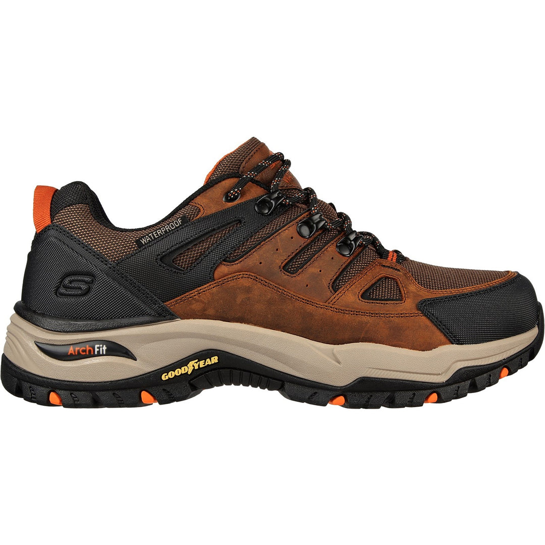 Men's Wide Fit Skechers Relaxed Fit 204630 Arch Fit Dawson Argosa Good Year Walking Trainers - Dark Brown in Dark Brown - Image 2