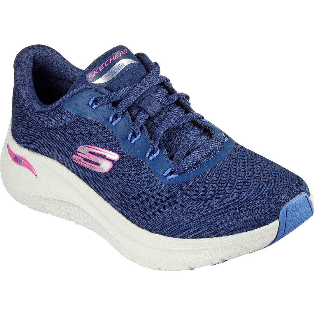 Womens Wide Fit Skechers 150051 2.0 Arch Fit Big League Trainers in Black/Black - Image 13